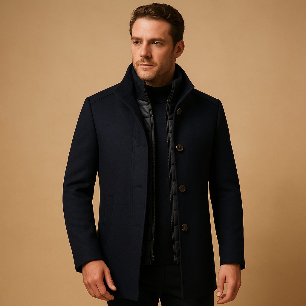 Wollen Single-Breasted Jas voor Heren - Navy