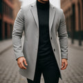Wollen Trenchcoat met Lange Mouwen voor Heren - Grijs