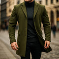 Wollen Trenchcoat met Lange Mouwen voor Heren - Groen