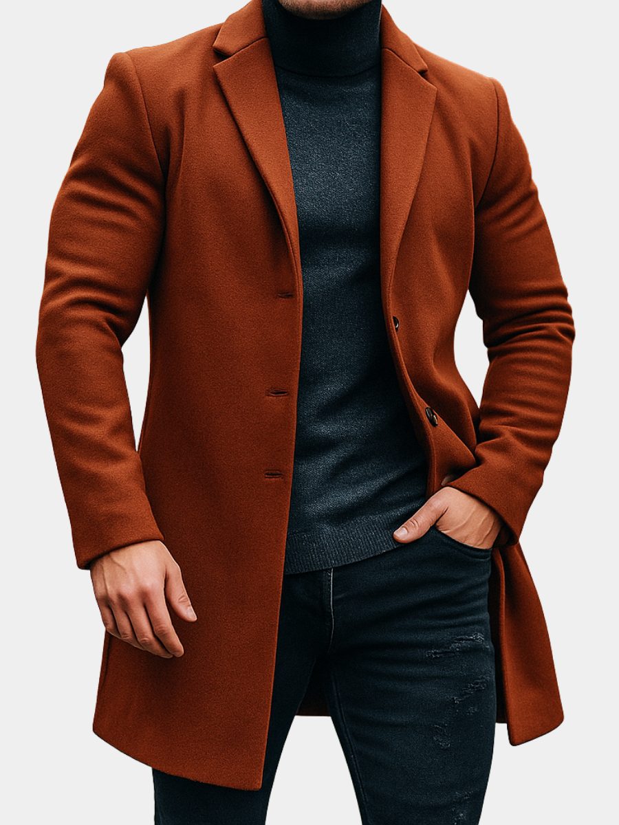 Wollen Trenchcoat met Lange Mouwen voor Heren - View 5