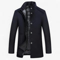 Wollen Trenchcoat met Opstaande Kraag voor Heren - View 2