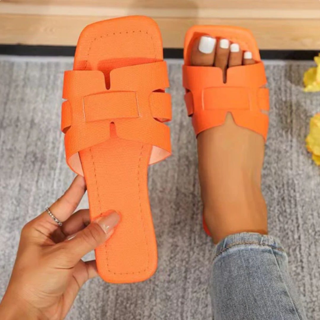 Woven Open Teen Sandalen met Verstelbare Gespen voor Dames - Oranje