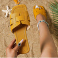 Woven Open Teen Sandalen met Verstelbare Gespen voor Dames - Khaki