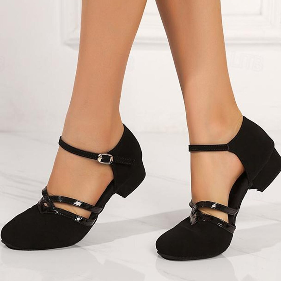 Suède Dansschoenen met Verstelbare Enkelbandjes voor Dames