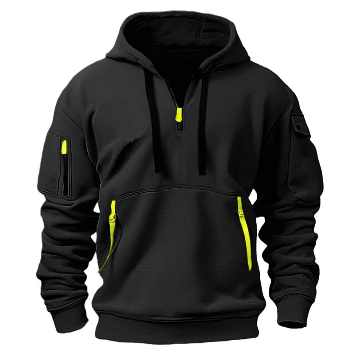 Zip-Up Hoodie met Steekzakken voor Heren - Zwart