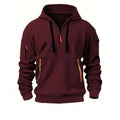Zip-Up Hoodie met Steekzakken voor Heren - Bordeauxrood