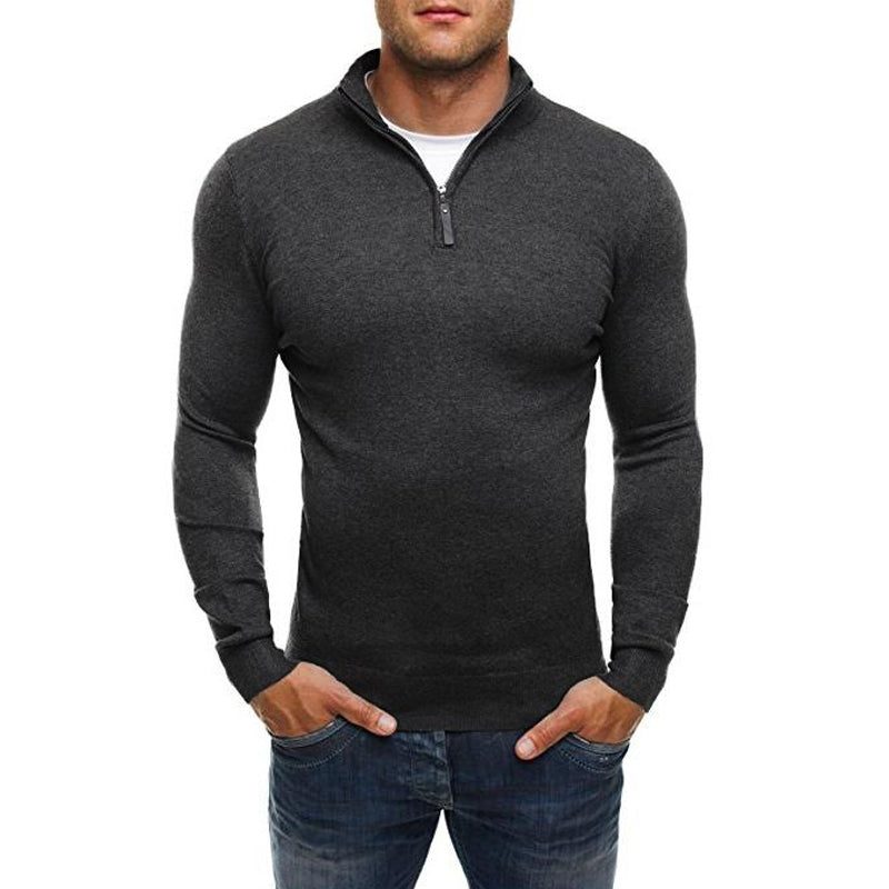 Zip-Up Trui met Lange Mouwen voor Heren - Grijs