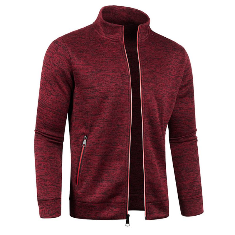Zip-Up Vest met Opstaande Kraag voor Heren - Rood
