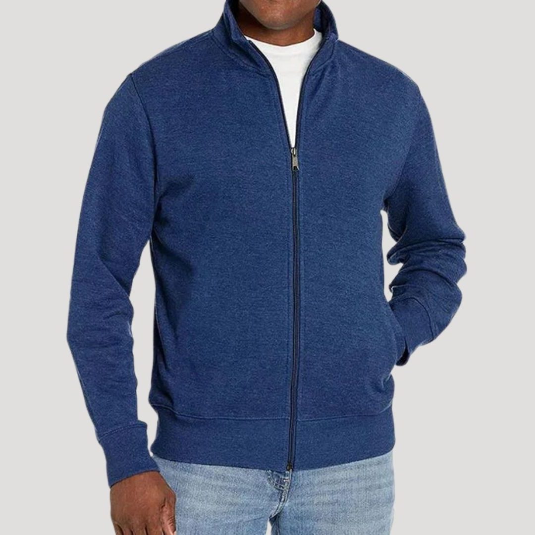 Zip-Up Vest met Opstaande Kraag voor Heren - Blauw