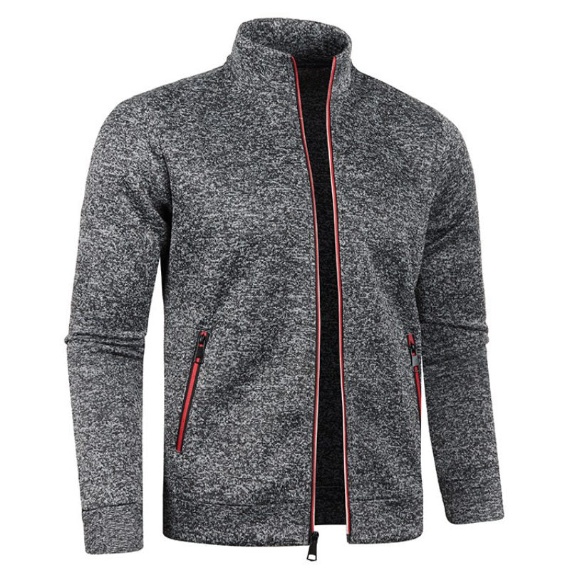 Zip-Up Vest met Opstaande Kraag voor Heren - Grijs