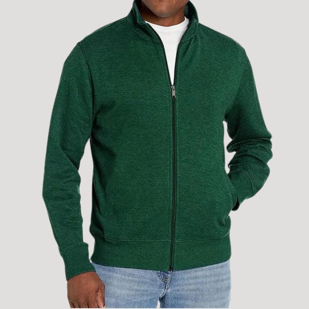 Zip-Up Vest met Opstaande Kraag voor Heren - Groen