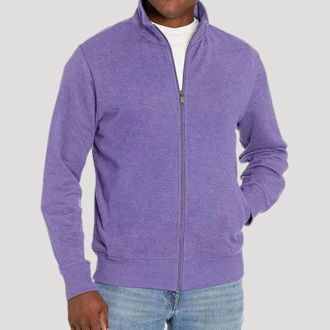 Zip-Up Vest met Opstaande Kraag voor Heren - Paars