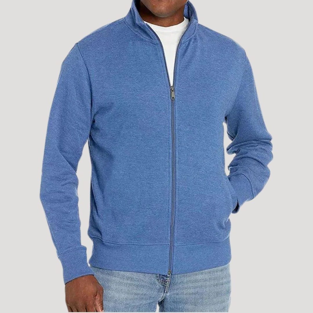 Zip-Up Vest met Opstaande Kraag voor Heren - Lichtblauw