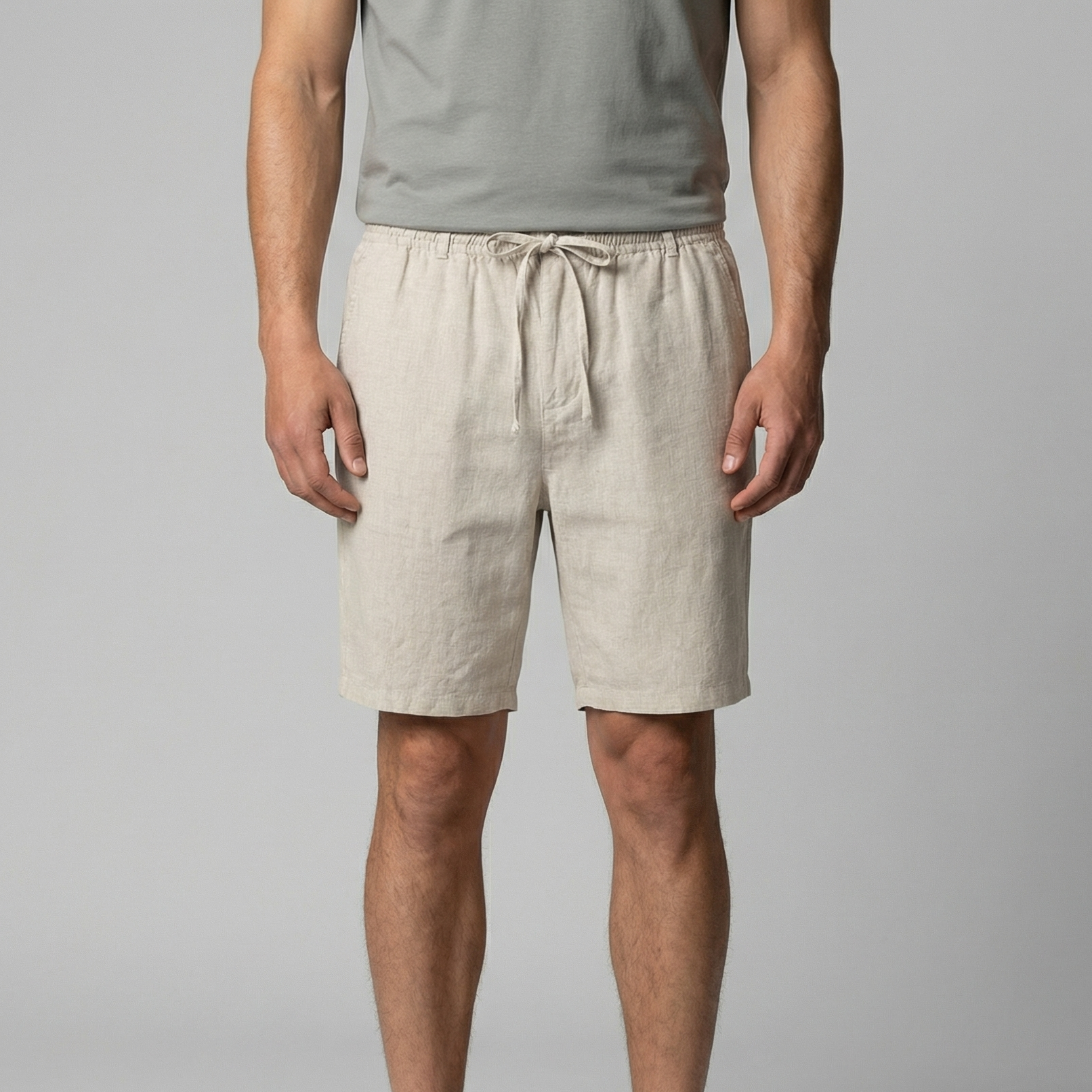 Linnen Relaxed Fit Korte Broek voor Heren