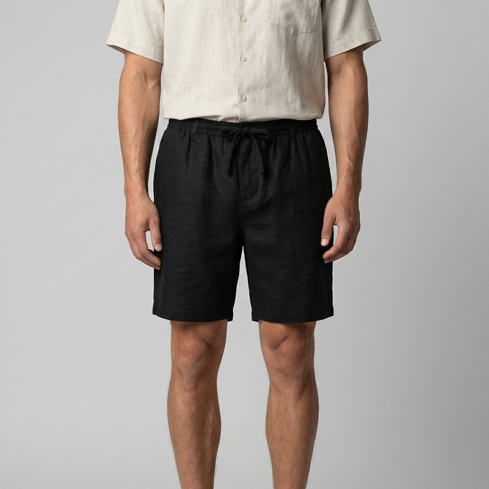 Linnen Relaxed Fit Korte Broek voor Heren