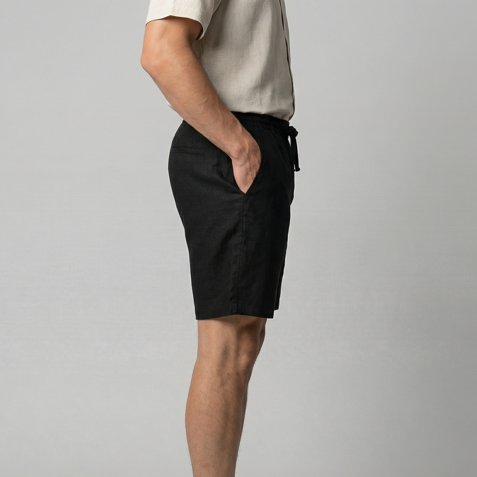 Linnen Relaxed Fit Korte Broek voor Heren