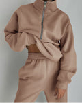 Zwart Joggingpak met Ritssluiting voor Dames - Khaki